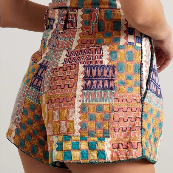 Ulla Johnson Freda Embroidered Pleated Shorts Size 6 - Picture 13 of 15